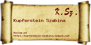 Kupferstein Szabina névjegykártya